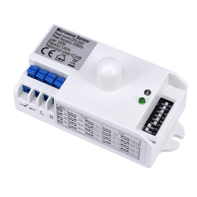 

DC 12V-24V 5,8 GHz 360 ° микроволновый датчик движения тела, датчик движения, индукционный переключатель светодиодный светильник еля