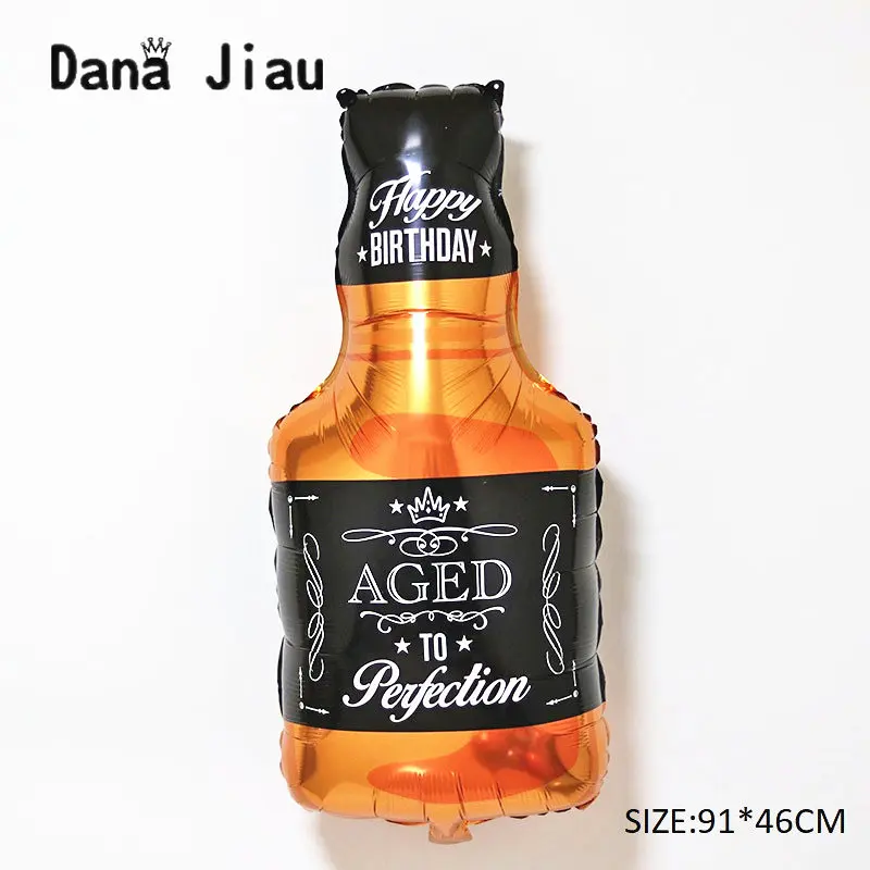 Виски для бутылок вина шампанского воздушный шар бокал СР декор 30 лет фольга дня