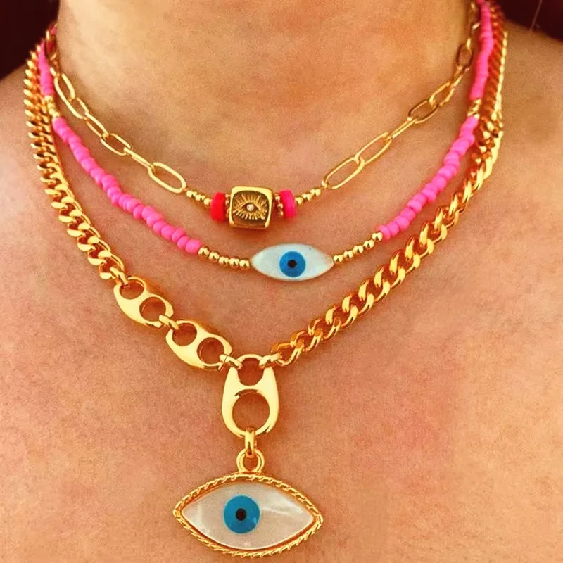 Leopard Stone Evil Eye Pendant Black Silicone Necklace Luxury Creative Exquisite Vintage Chain Jewelry Charm ne | Украшения и