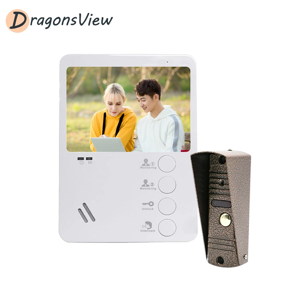 Dragonsview 4.3 ''Video Deurbel Intercom Nachtzicht Wired Video Deur Telefoon Appartementen Waterdicht Deurbel Call Panel