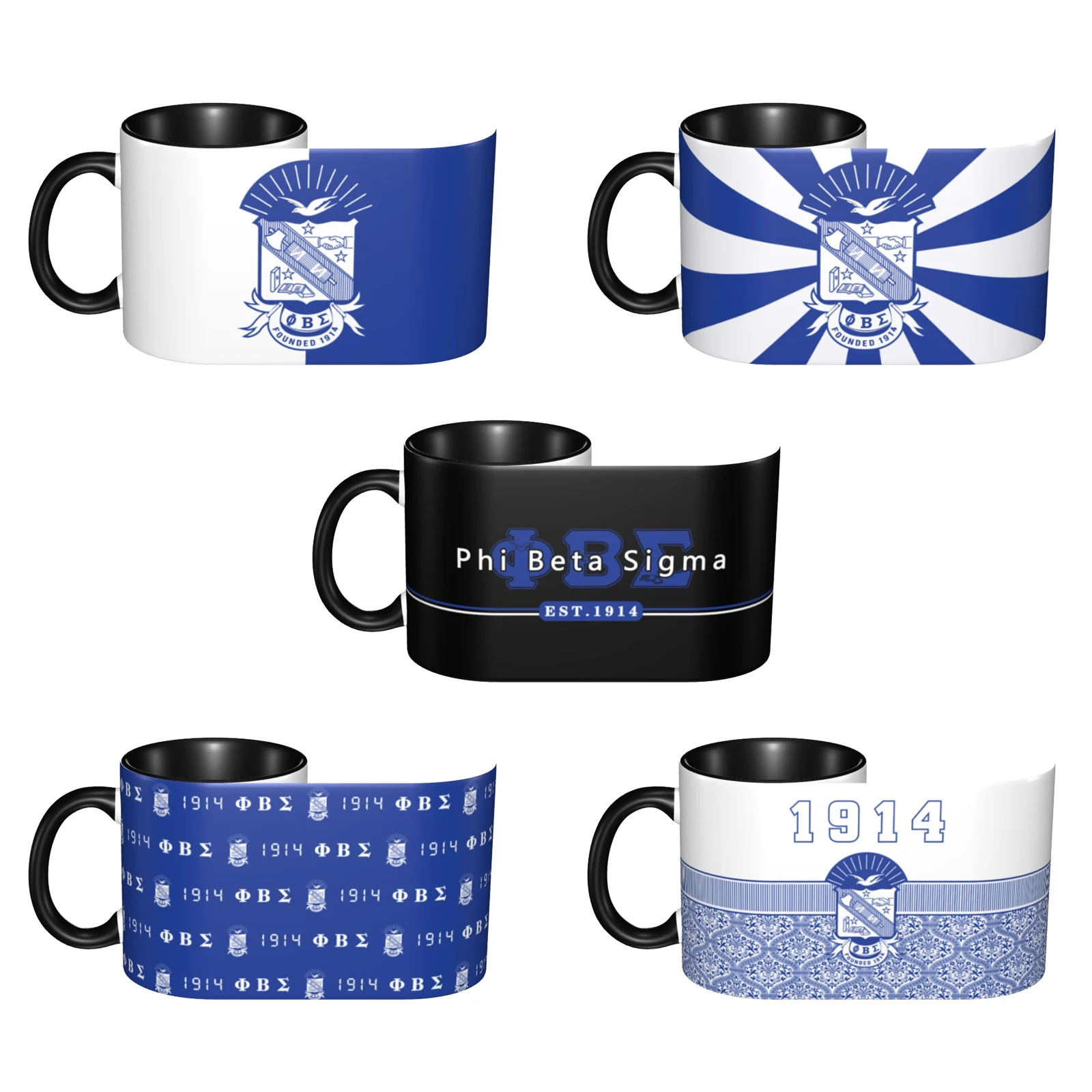 

Phi Beta Sigma 1914 PBS 11 OZ Ceramic Coffee Mug with Handle Tea Cup for Cocoa Milk Cereal Drinks Mug