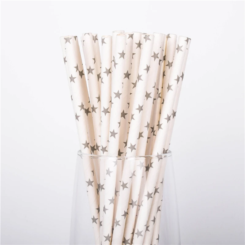 Одноразовые бумажные соломинки в форме звезды Рождественские Свадебные