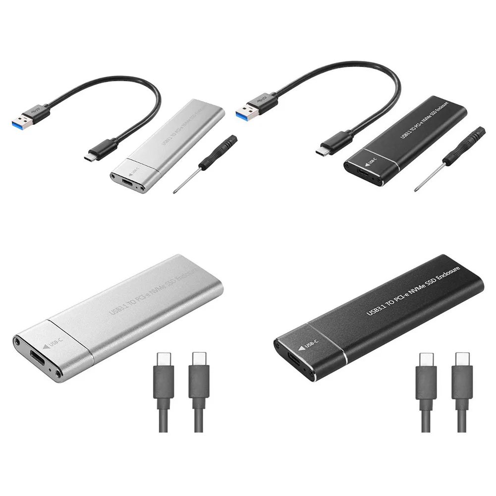 

Type-C M.2 NVMe SSD Adapter External Case 10Gbps M-Key PCI-E USB 3.1 Mobile Box HD Enclosure Super Speed for Windows