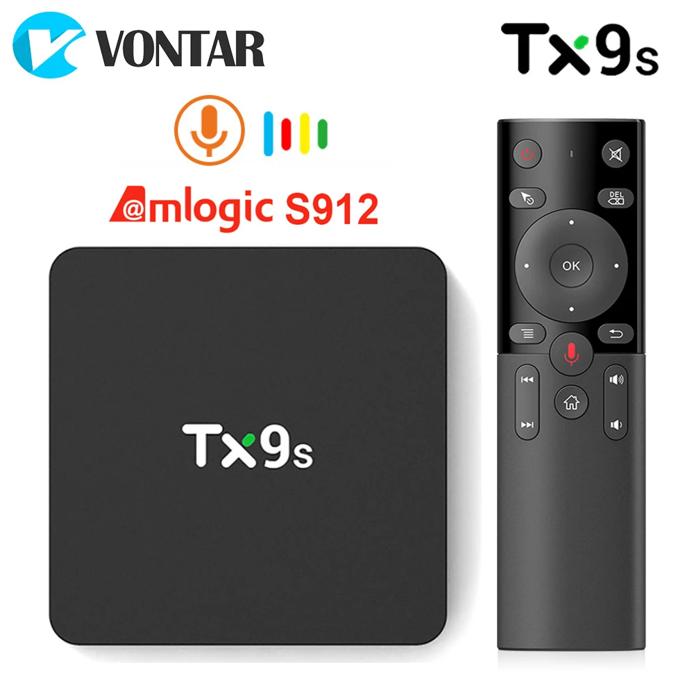 

VONTAR TX9S Smart TV Box Android Amlogic S912 Octa Core 2GB8GB 1000M LAN 4K TVBOX Set Top Box 2.4G Wifi Youtube Media player