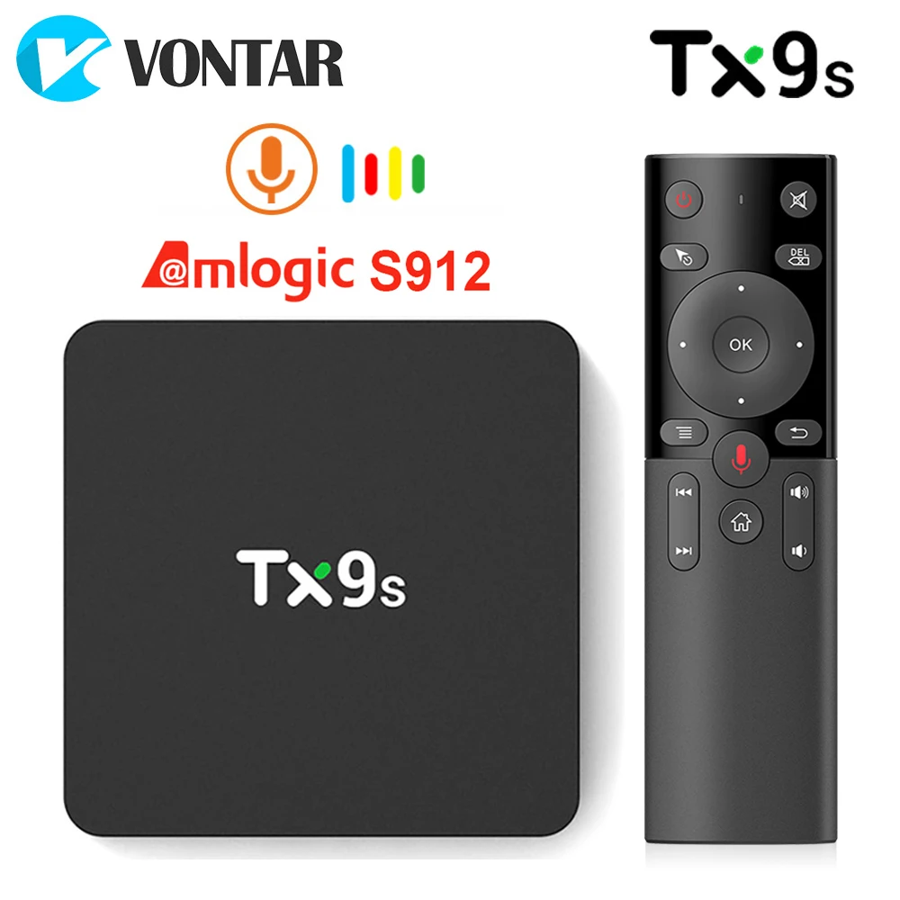 ТВ приставка VONTAR TX9S Android Amlogic S912 Восьмиядерный 2GB8GB 1000M LAN 4K 2 4G Wifi Youtube