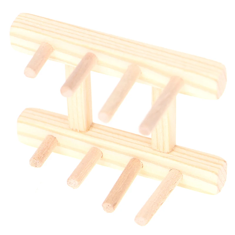 

1pcs Dollhouse Miniature Wood Dish Rack Books Newspapers Storage Shelf Toys Mini Dish Rack Kitchen Shelf Model Toy