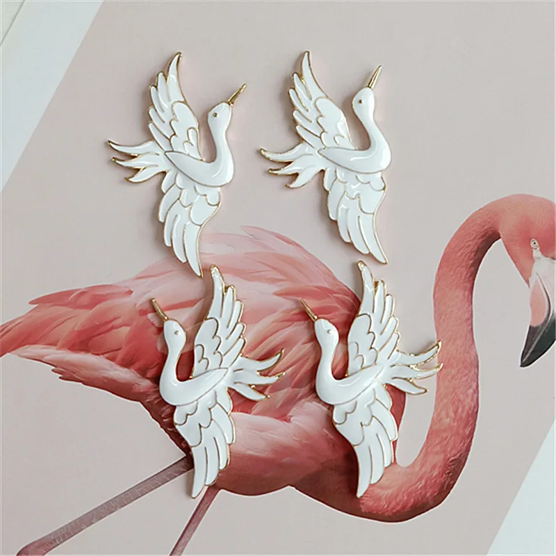 2 шт./лот декоративные пуговицы из сплава с белой птицей для свадьбы самодельные