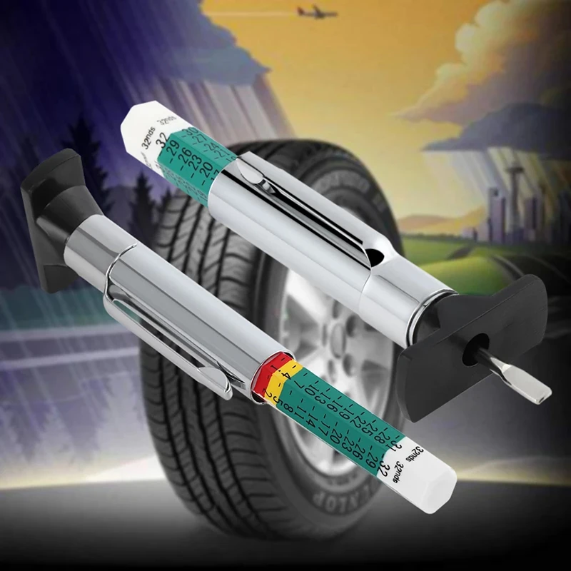 

25mm Universal Tire Tread Pattern Depth Measuring Tool Car Tyre Measuring Pen Cylindrical Automotive Thickness Detection Gauge