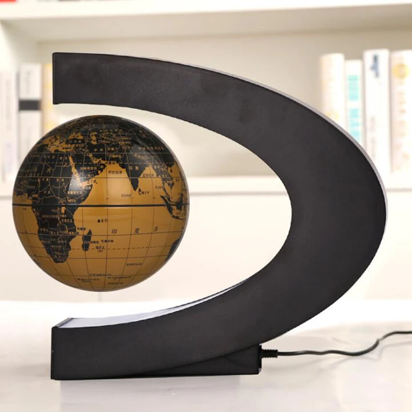 

C-образный Магнитный левитационный шар, плавающая карта мира со светодиодсветильник, наземные детские образовательные игрушки, Декор для д...