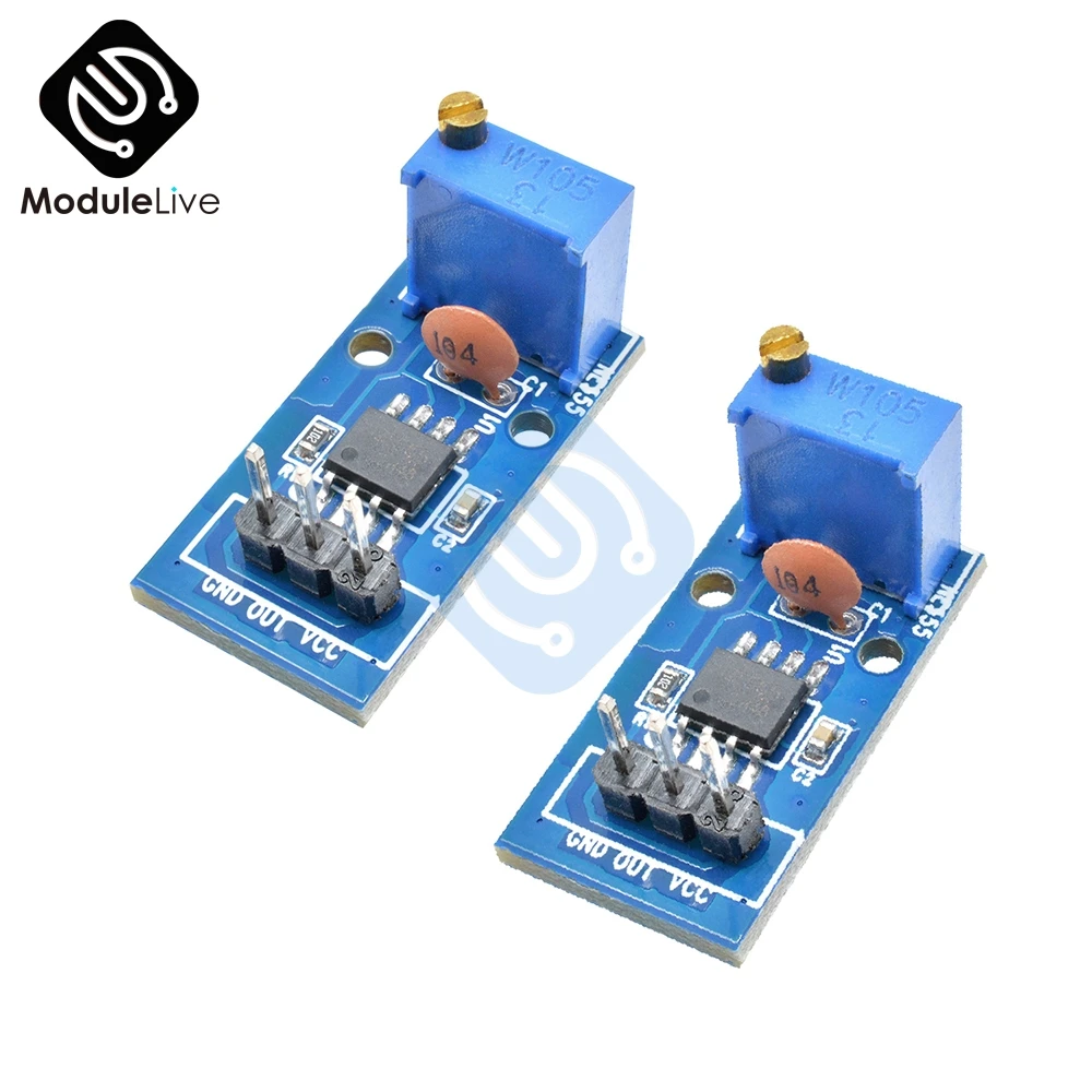 2 шт. регулируемый резистор NE555 генератор частоты импульса модуль для Arduino Smart Car 5в
