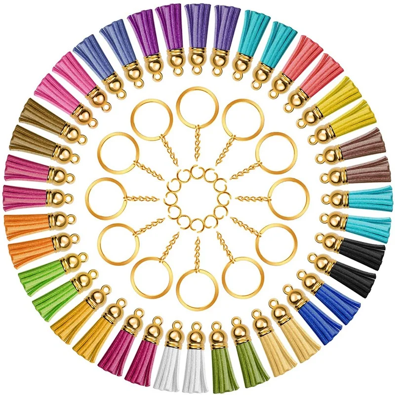 

150 Revolving Hooks with Key Rings and Fringes Are Suitable for Key Chains, Pendants, DIY Accessories, Handicrafts.