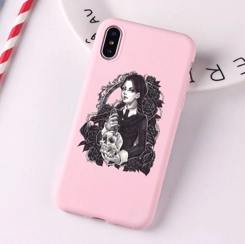 Среда Addams семейный цветной Мягкий силиконовый чехол для телефона iphone 6/6s, 6 Plus/6s Plus, 7/8, 7 Plus/8 Plus, X, XS, XR, XSMax