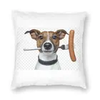 Роскошная наволочка с изображением собаки Джека Расселла терьера 40x40 см мягкая забавная диванная подушка с изображением животного для дивана квадратная наволочка домашний декор