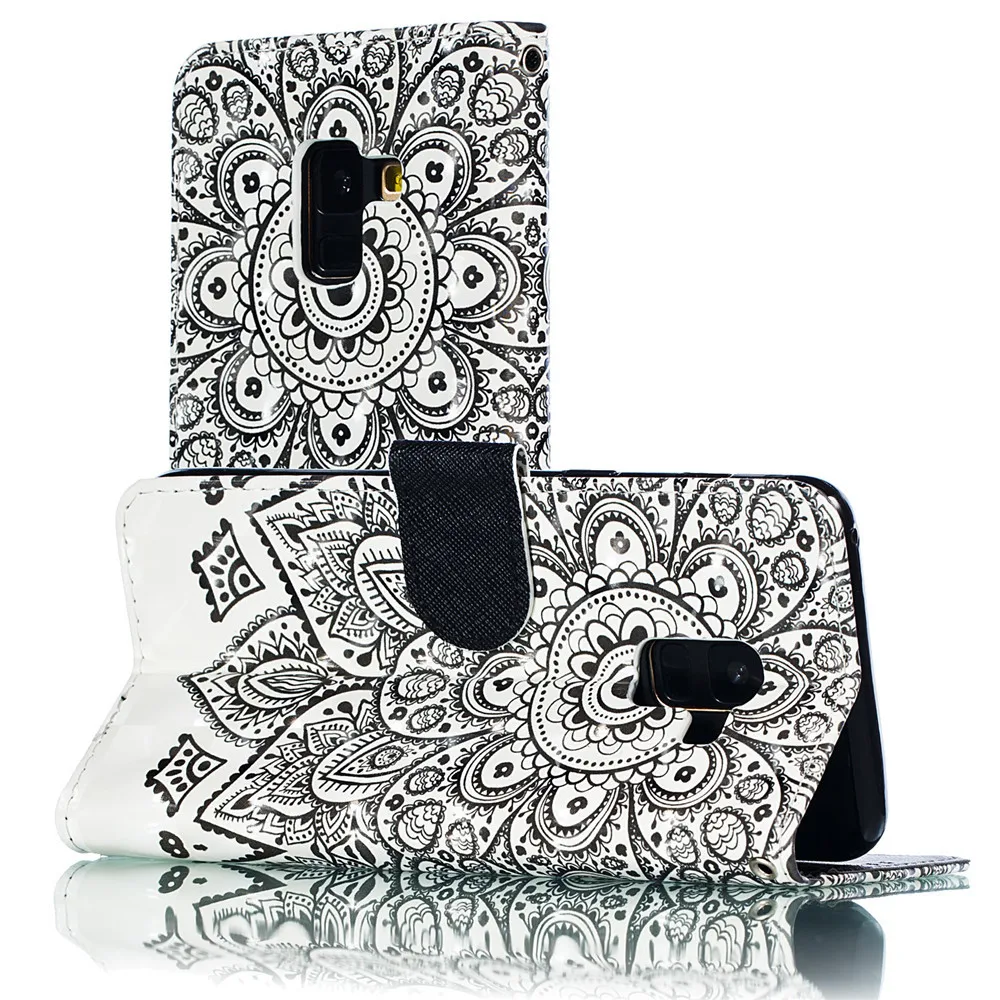 3D милый Кот Бабочка сова цветок узором магнитные кошелек обложка флип чехол на