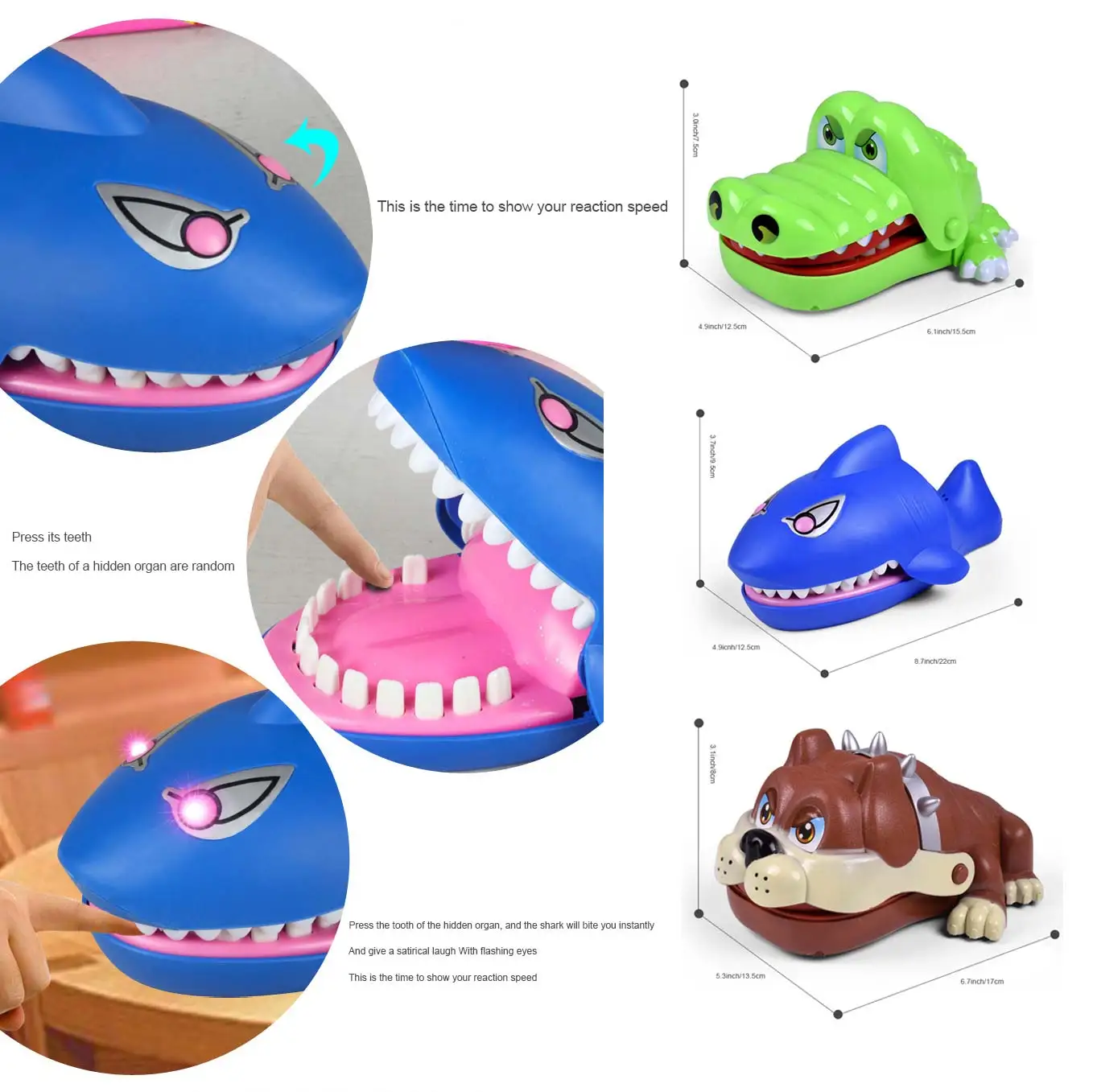 

Bulldog Crocodile Shark Mouth Dentist Bite Finger Game Funny Gag Toy for Kids Children Play Toys Funny Gags Toy Novetly Toys