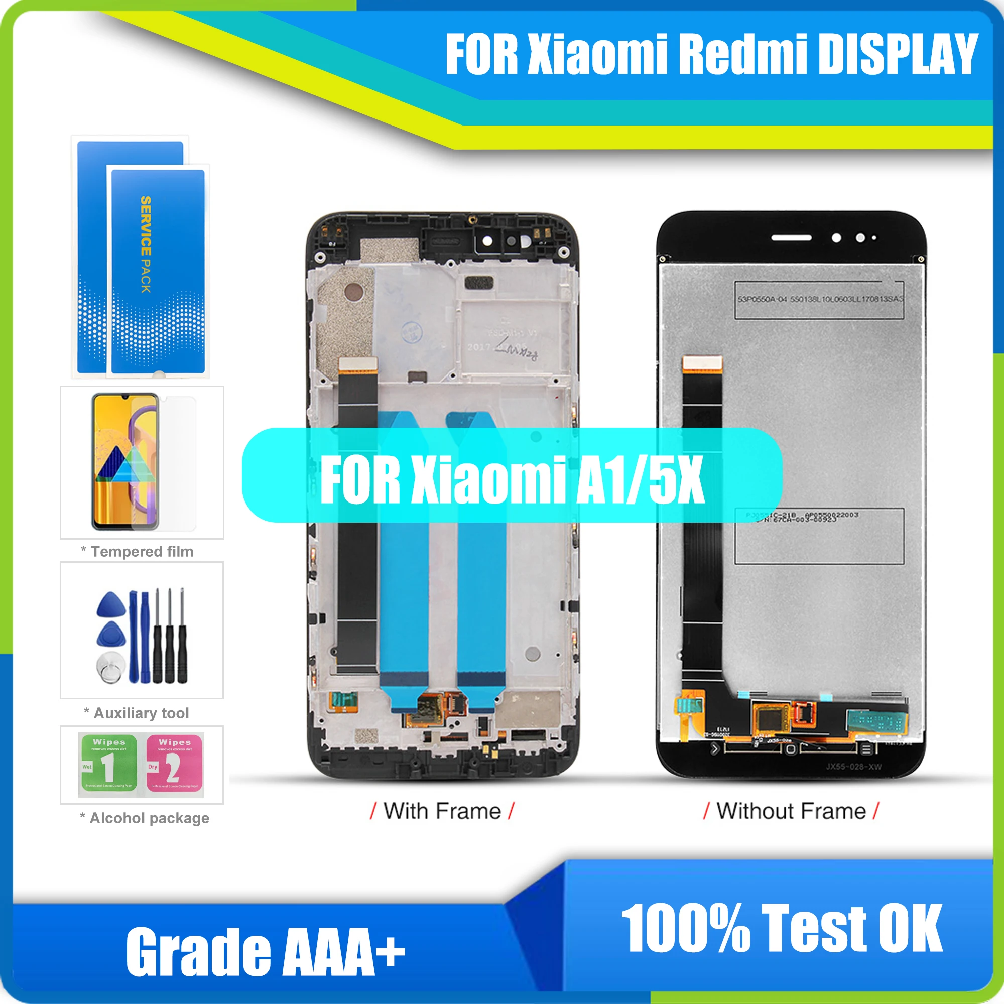 

ЖК-дисплей и рамка для Xiaomi Mi A1, сенсорный экран для Xiaomi Mi 5X, дигитайзер, сенсорная панель, запасные части