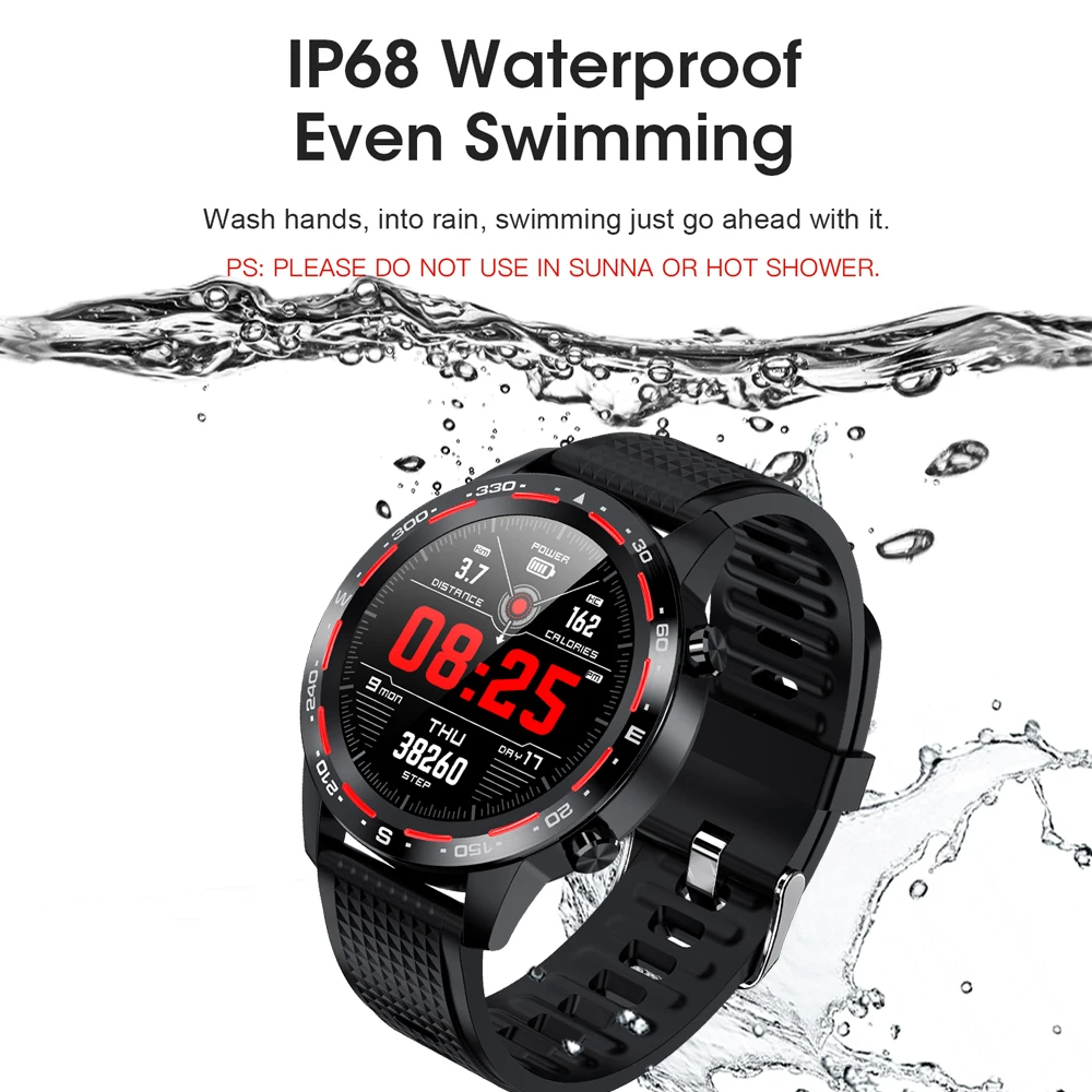 Фото Смарт-часы L8 мужские ЭКГ + PPG IP68 водонепроницаемые Bluetooth звонки кровяное давление