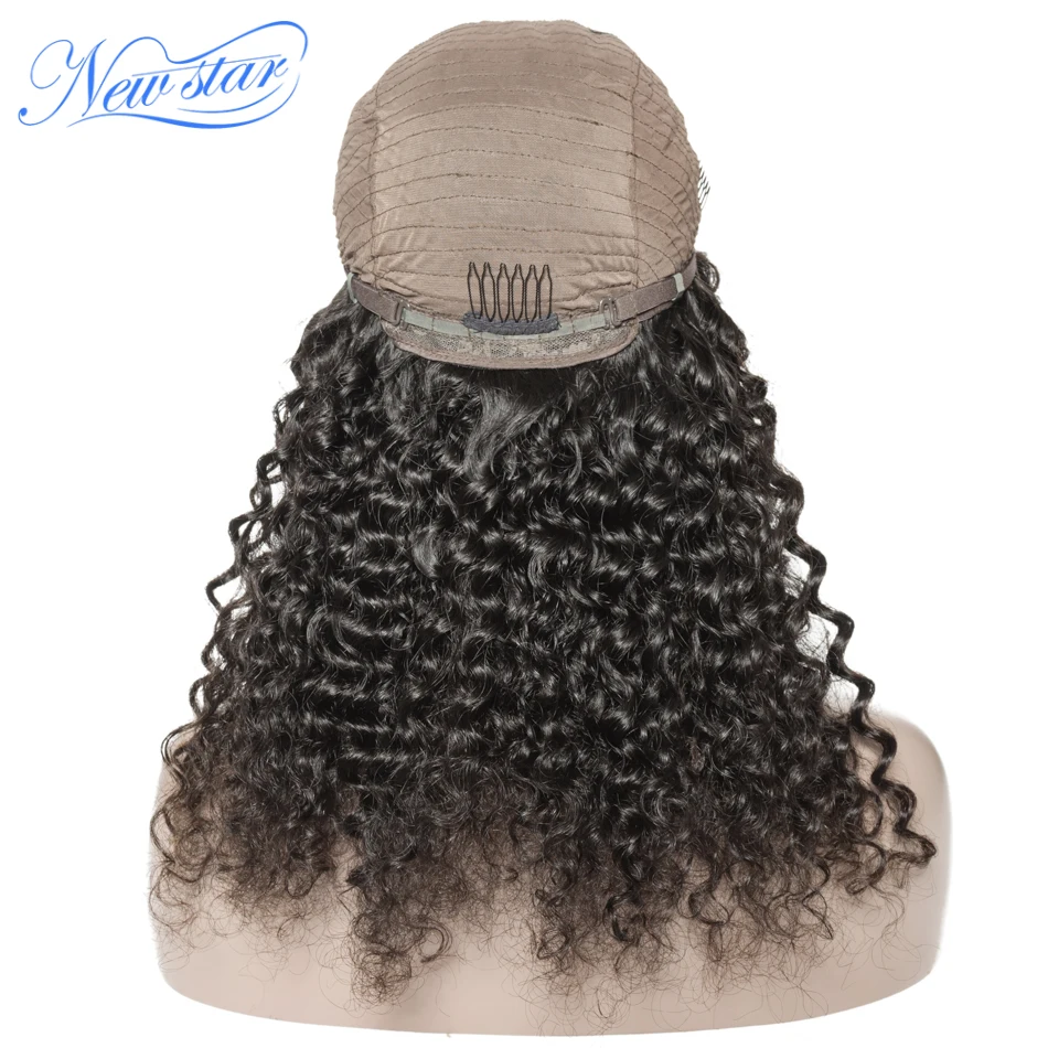 Brazilian Deep Wave 4x4 Lace Closure Wig 150%Density Glueless Customized Lace Wig New Star Virgin Human Hair Wig For Black Women