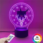 Светодиодный ночсветильник с будильником и часами, 7 цветов, USB 5 В, питание от аккумулятора