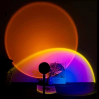 usb rainbow sunset red projector led night light sun projection desk lamp for bedroom bar coffee store wall decoration lighting