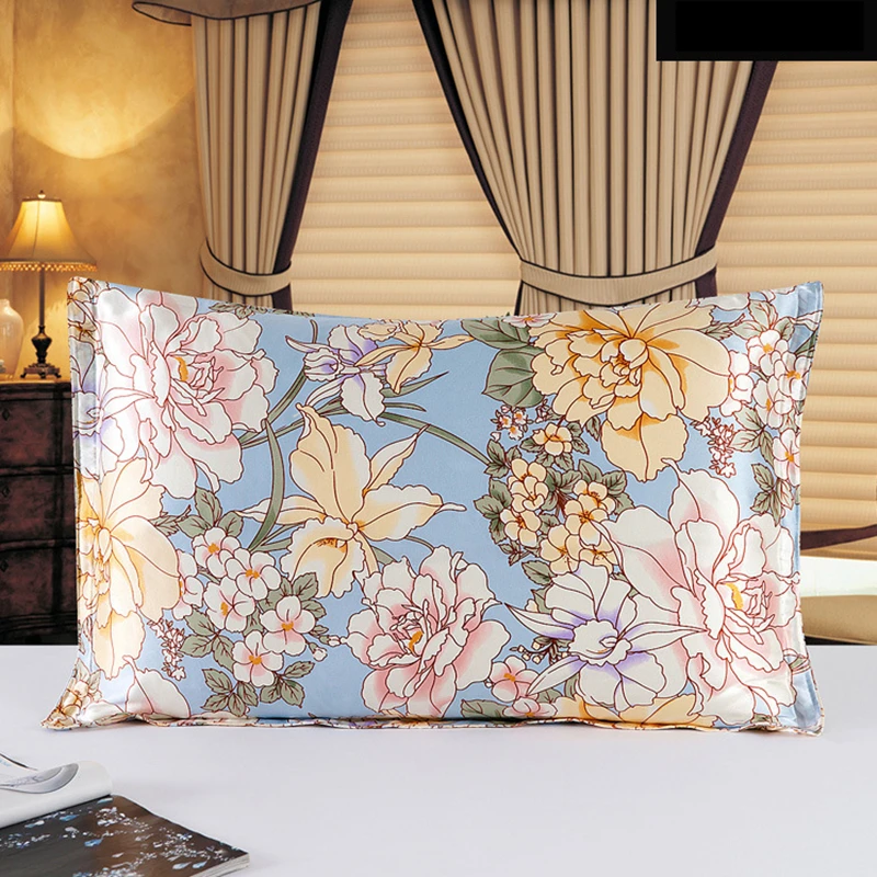 Шелковая наволочка Оксфорд, 1 шт., подушка, двусторонняя, 100% шелковый конверт с принтом, разноцветные, много размеров