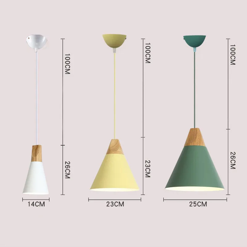 Современный подвесной светильник в скандинавском стиле светодиодный из дерева