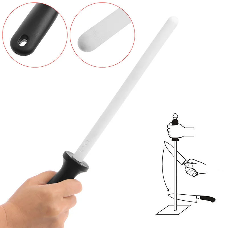 

2021 New 8" Ceramic Sharpening Rod Stick Sharpener with ABS Handle for Knife Blade Edge