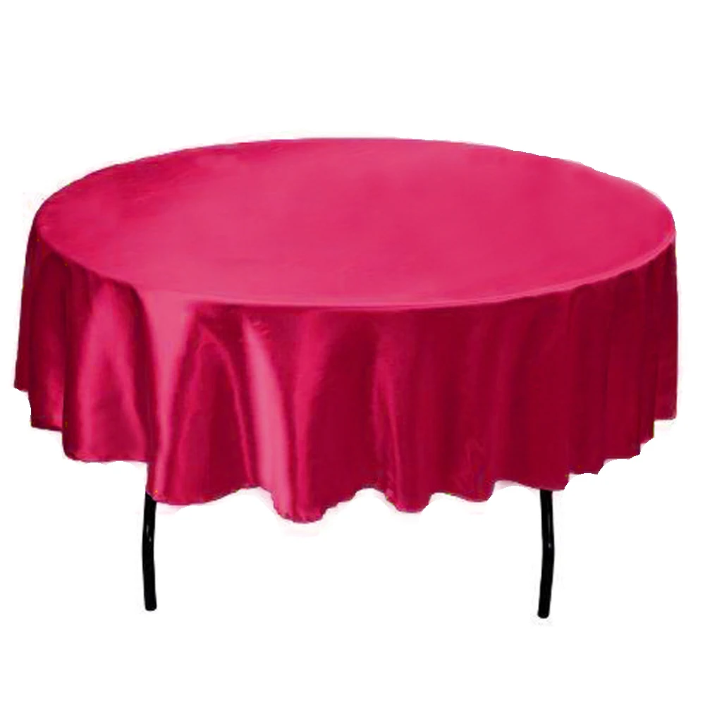 

1pcs 145cm Round Satin Tablecloth Table Cover Solid Color Table Cloth For Christmas Birthday Wedding Party Hotel Decoration