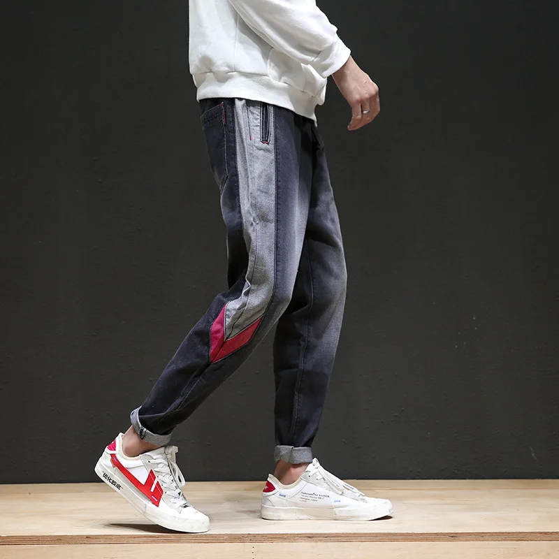 

Мужская одежда 2021 новинка джинсы в японском стиле мужские модные брендовые шаровары для молодых ног повседневные брюки мужские трендовые