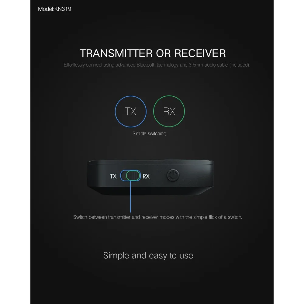 Bluetooth 4.2 Audio Transmitter Receiver 3.5mm RCA TV PC Audio Emitter Adapter BT Speaker Headset Car Stereo Music Receiver