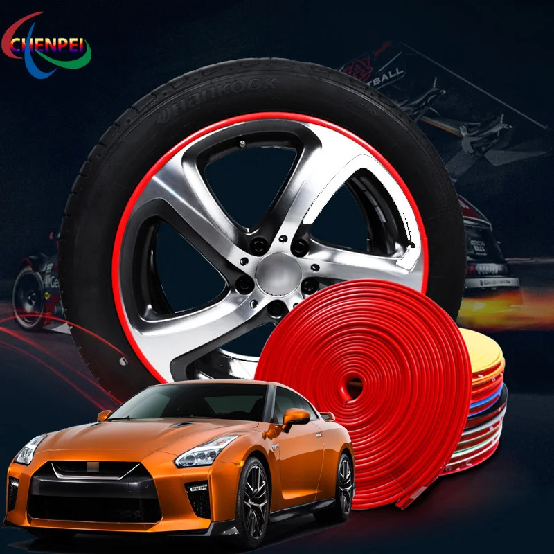 

Car Wheel Hub Rim Rubber Sticker For Nissan Series Auto Tire Plated Strip Protection tire Decoration strap Car Accessories