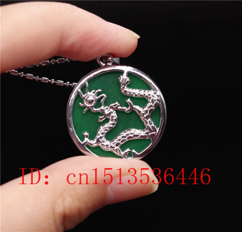 Китайский зеленый Нефритовый дракон кулон ожерелье ювелирные изделия ручной