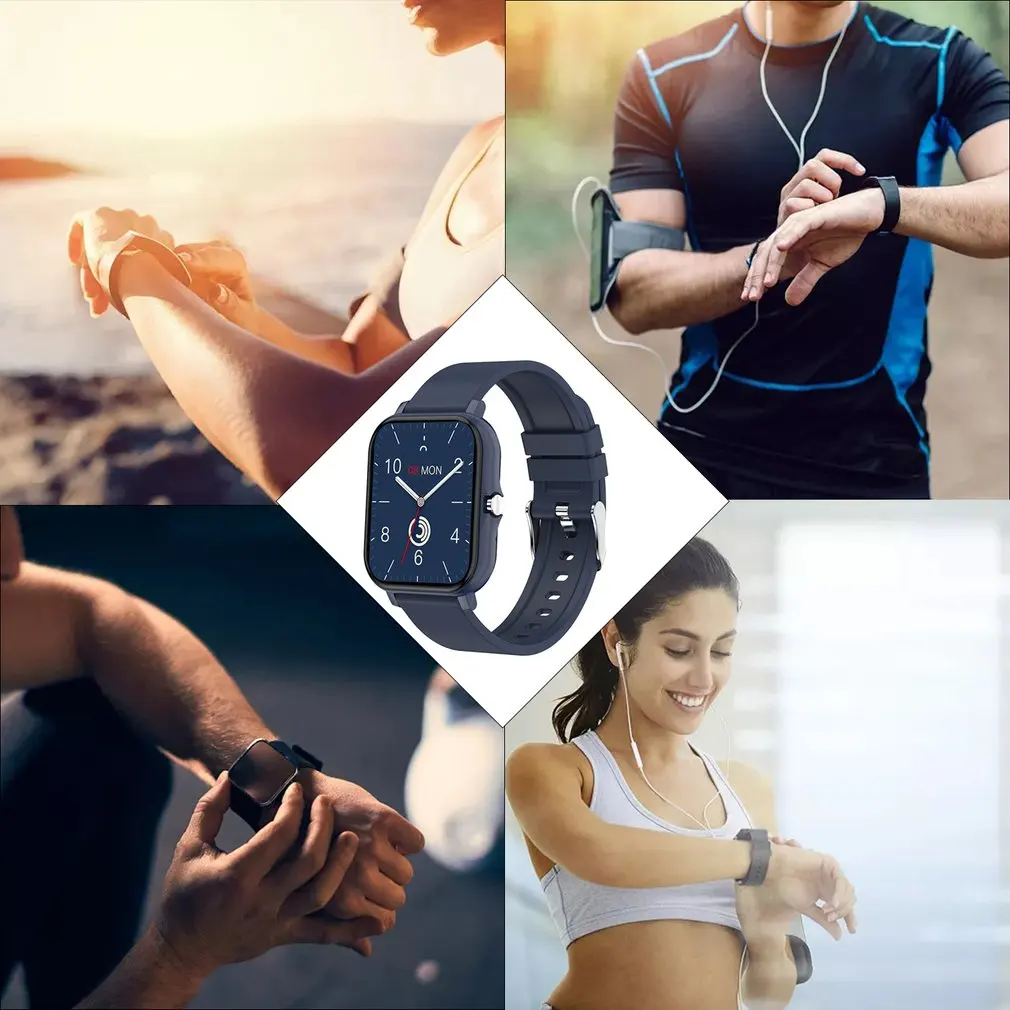 

High Quality H20 Wireless Smartwatch Sport Fitness Call Bracelet Heart Rate Full Touch Square Bracelet Clock For Men Women