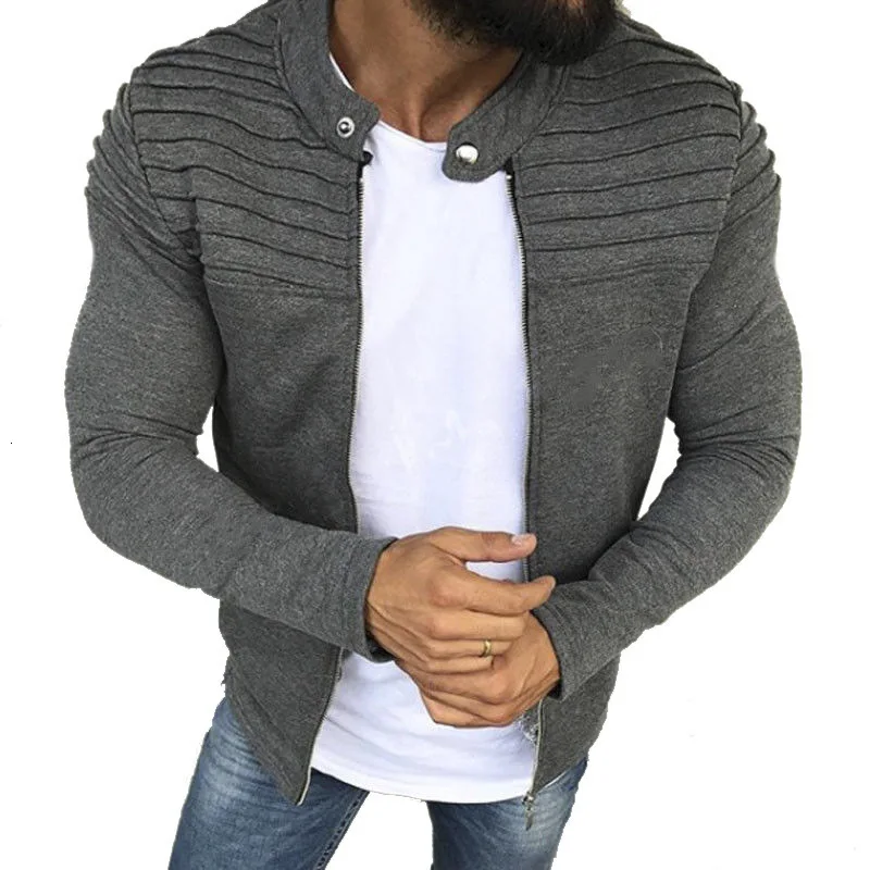 Mens Solid Color Sweatshirts Jacket New Fashion Long Sleeve Loose Cardigan Top Casual Zipper Slim Male Pullovers Sportswear | Мужская