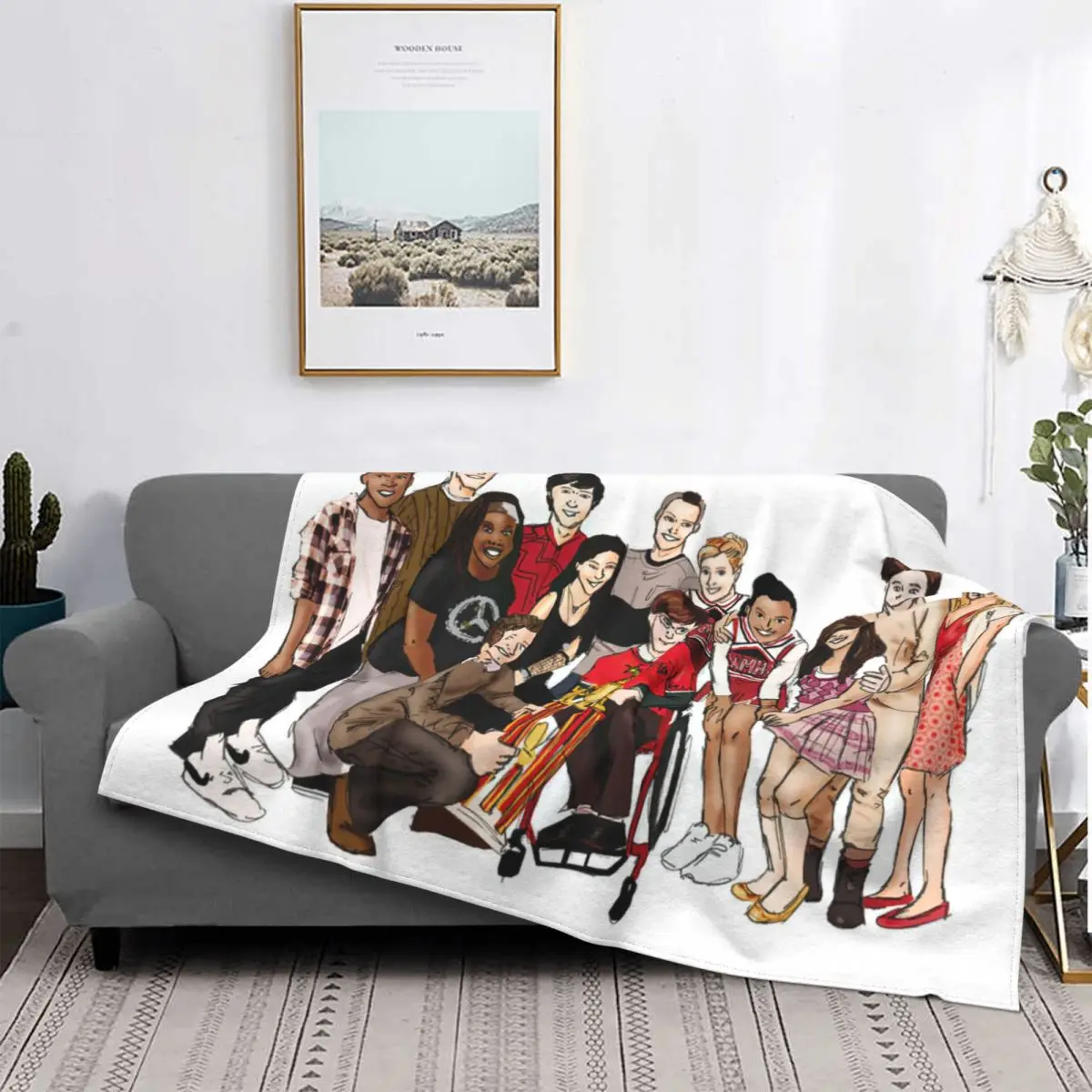 

Rachel Berry Finn Kurt Blankets Fleece Decoration Ultra-Soft Throw Blankets for Bedding Bedroom Plush Thin Quilt