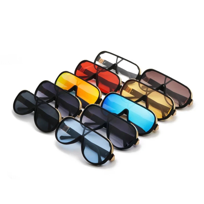 

New arrivals 2021 futuristic sunglasses ladies uv400 luxury brand designer men's gradient sunglasses oversized shade oculos