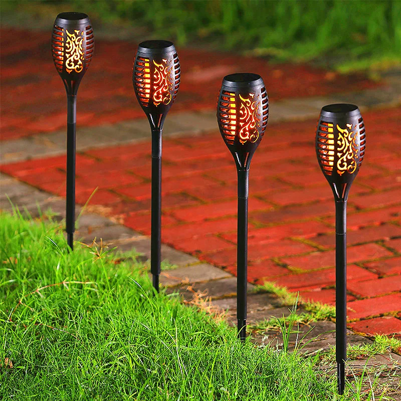 solar lights 12LED 33LED Solar Flame Torch Lights Outdoor Flickering Waterproof Solar LED Light Garden Terrace Decoration Landscape Lawn Lamp bright solar lights