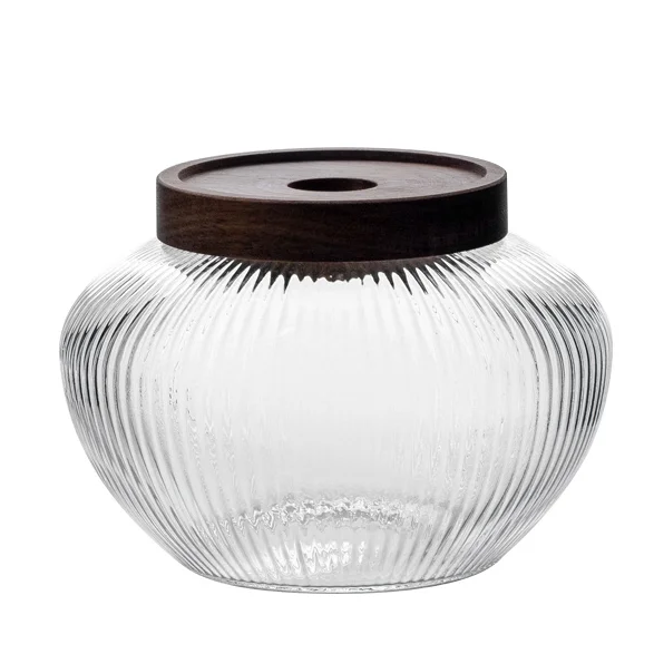 

Tea Coffee Storage Jars Food Grade Glass Round Cork Lid Moisture Proof Container Pickle Jar Frasco Storage Containers BS50GZ