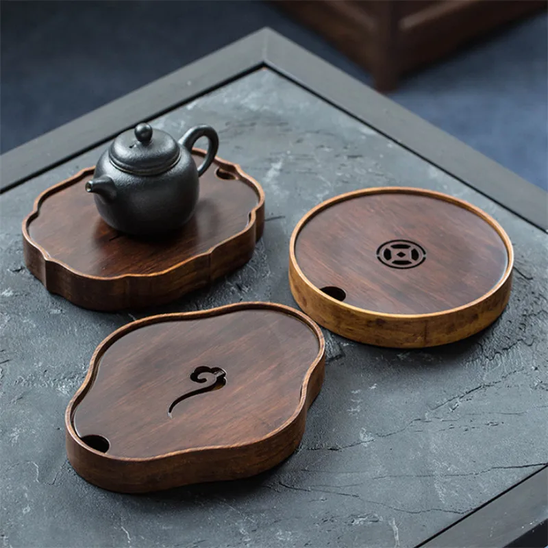 

Japanese Style Creative Natural Bamboo Tea Trays Teahouse Tools Teapot Mat Retro Teacup Holder Simple Tea Platters Tea Ceremony