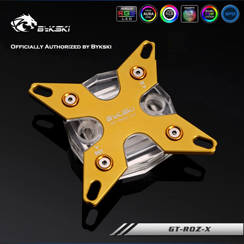Bykski FR-CU-RA/GT-ROZ-X cpu водоблок для INTEL LGA1150 1151 1155 1156 2011X99 RGB поддержка Большая распродажа водяного охлаждения радиатора - Цвет лезвия: GT-ROZ-X-Golden