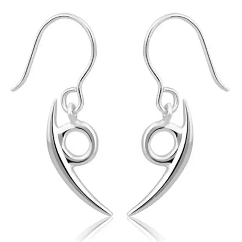 Серьги гвоздики из серебра 925 пробы в японском стиле|Серьги-подвески| |