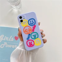 cute smiley and love heart phone case for iphone 13 12 11pro max mini xsmax xr x 8 7 plus lavender gray silicon soft bumper case