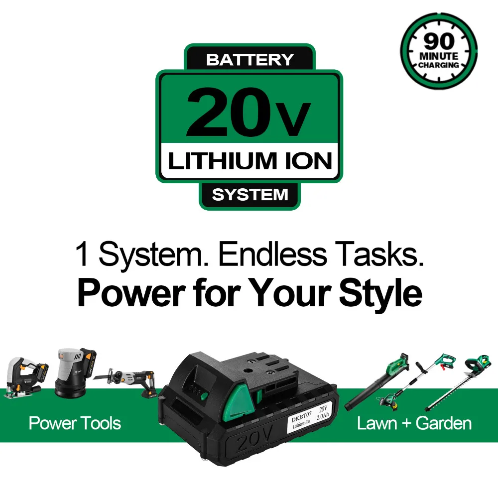 DEKO Аккумуляторный триммер для живой изгороди 20 в 2000 мАч|Триммер изгороди| |