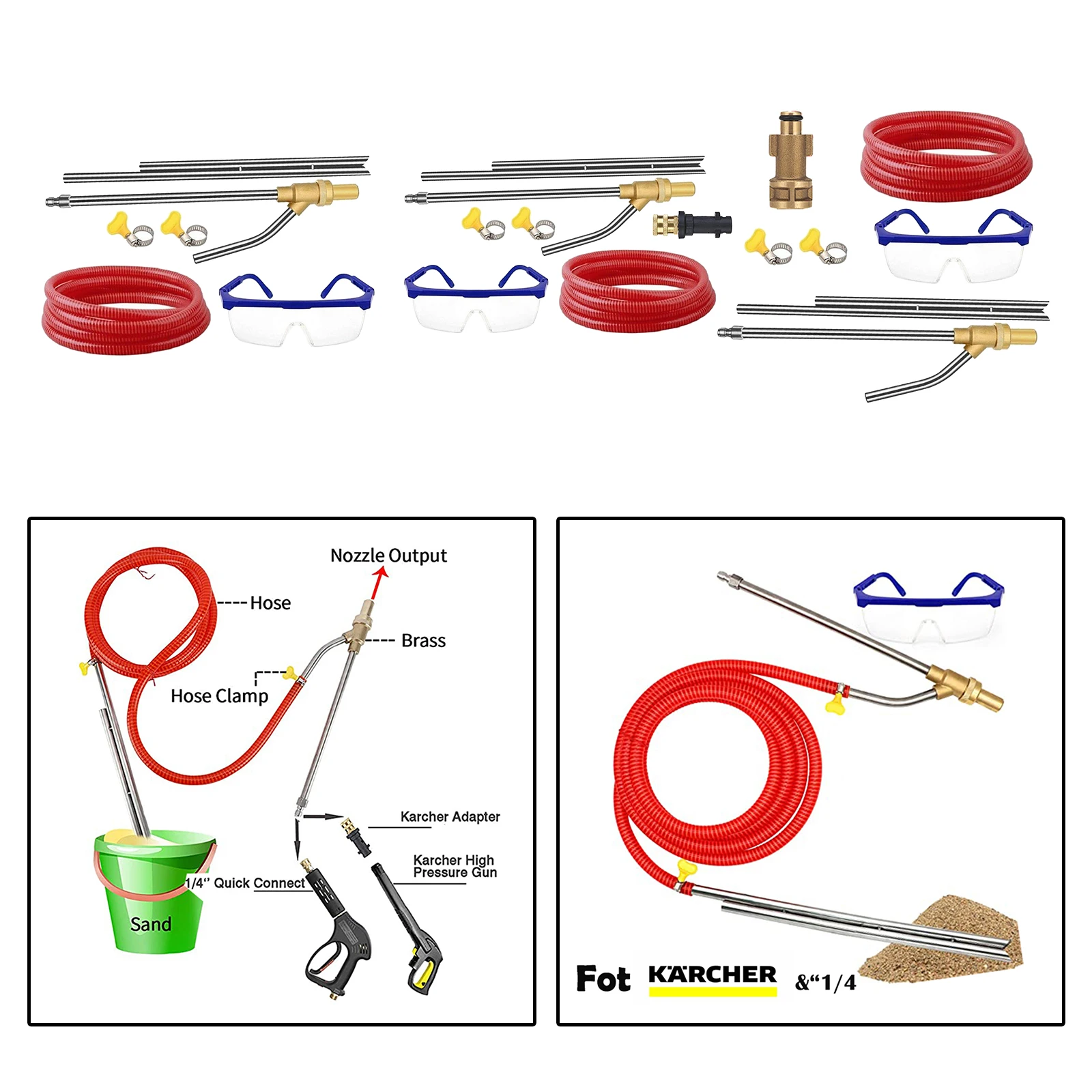 

Pressure Washer Sandblasting Gun Machine Kits Attachment Quick Disconnect