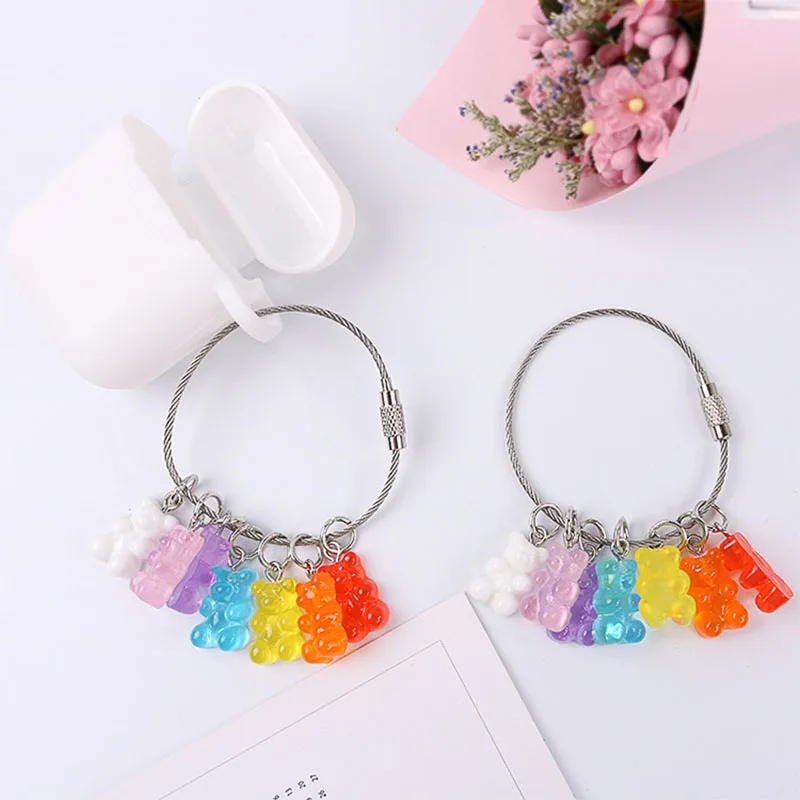 Новинка Модный милый медведь карамельного цвета мультяшный брелок для ключей с