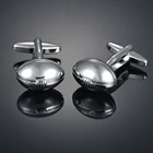 Лазерные металлические золотые овальные запонки, французская рубашка с длинным рукавом с шипами и запонками