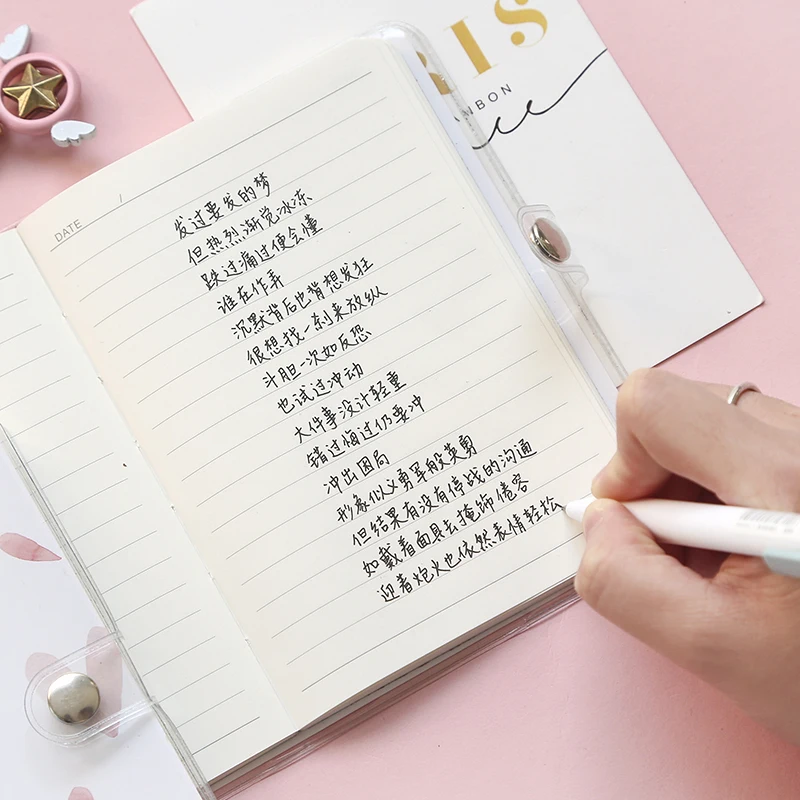Kawaii Журнал Блокнот бумага Дневник Книга розовый блокнот в твердом переплете