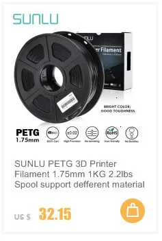 SUNLU PETG нить для 3d принтера 1,75 мм 1 кг 2.2lbs катушка поддержка defferent материал 3d принтер Заправка Полноцветная 3D нить заказ