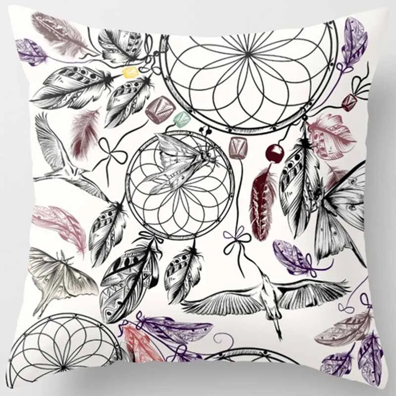 Горячая Распродажа красота перо Подушка Чехол в стиле бохо стиль квадратные
