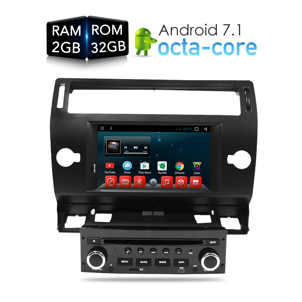 Android 7.1.1 автомобильный dvd плеер GPS ГЛОНАСС Navi для Citroen C4 C Triomphe Quatre 2005 2006 2007 2008 2009